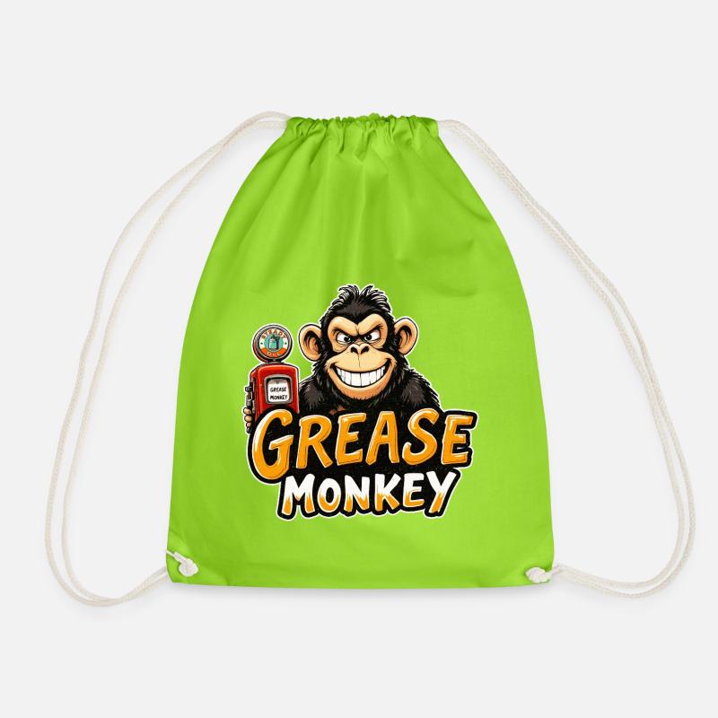 GreaseMonkey Grins-Mechaniker - Turnbeutel - Neongrün