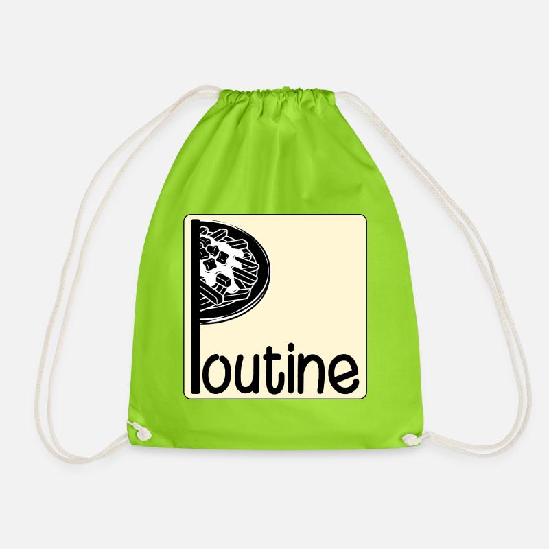 Kanada-kanadisches Gericht Poutine - Turnbeutel - Neongrün