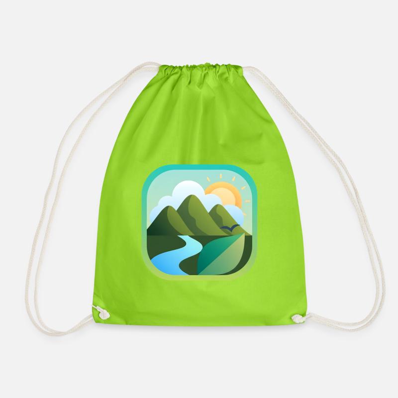 Hiking, nature and mountains - Drawstring Bag - neon green