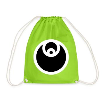 Circle Emblem Filled - Drawstring Bag - neon green - Front