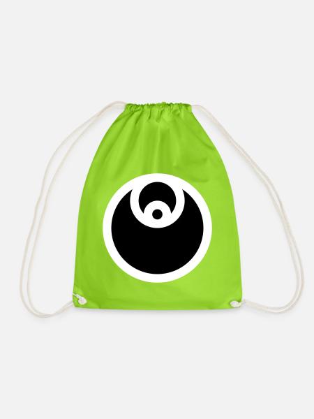 Circle Emblem Filled - Drawstring Bag - neon green