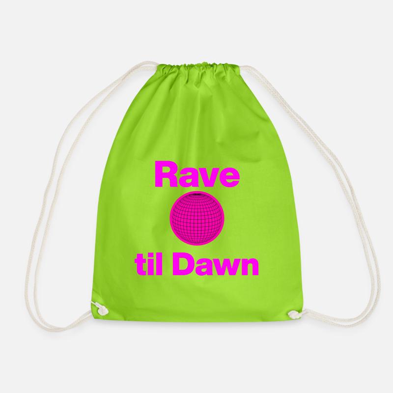 Rave til Dawn – Global Pink Glow! - Turnbeutel - Neongrün
