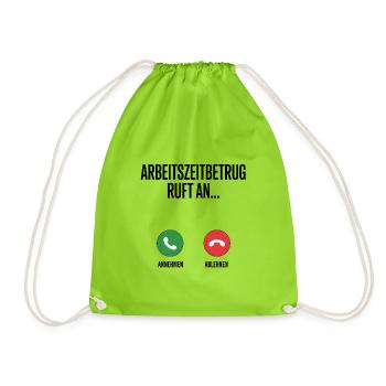 Appels pour fraude au temps de travail, que faites-vous - Sac de sport léger - vert néon - Devant