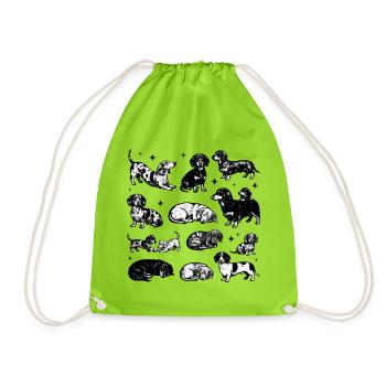 Teckel teckel rétro années 90 - Sac de sport léger - vert néon - Devant