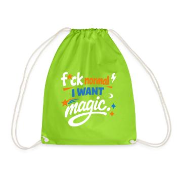 Magic instead of normality: Courageously colourful - Drawstring Bag - neon green - Front