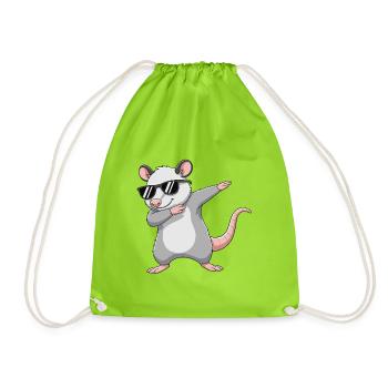Dessin animé de lunettes de soleil d’opossum à tapoter cool - Sac de sport léger - vert néon - Devant