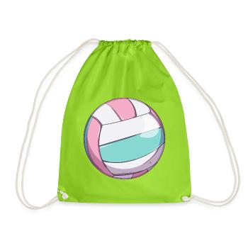 Volleyball Vintage - Turnbeutel - Neongrün - Vorne