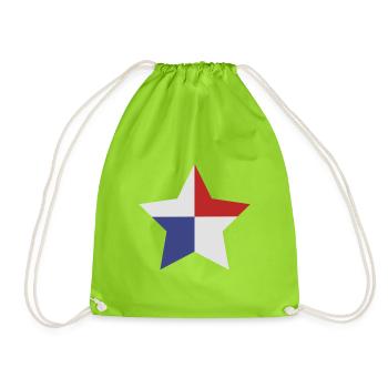 Panama star-shaped flag - Drawstring Bag - neon green - Front