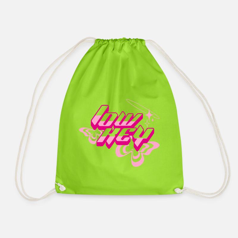 Glam Neon 80s Text - Drawstring Bag - neon green