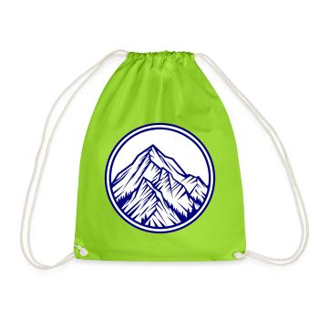 Mountains Symbol Rocks - Drawstring Bag - neon green - Front