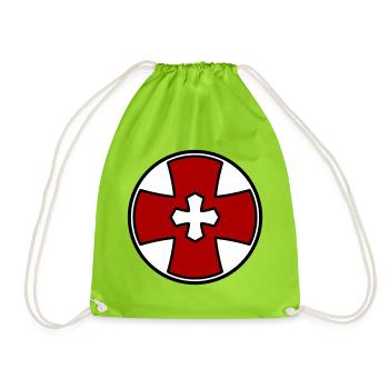 Cross circle - Drawstring Bag - neon green - Front