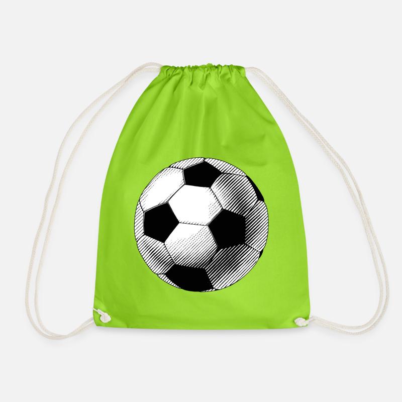 Black and White Sketch Balloon - Drawstring Bag - neon green