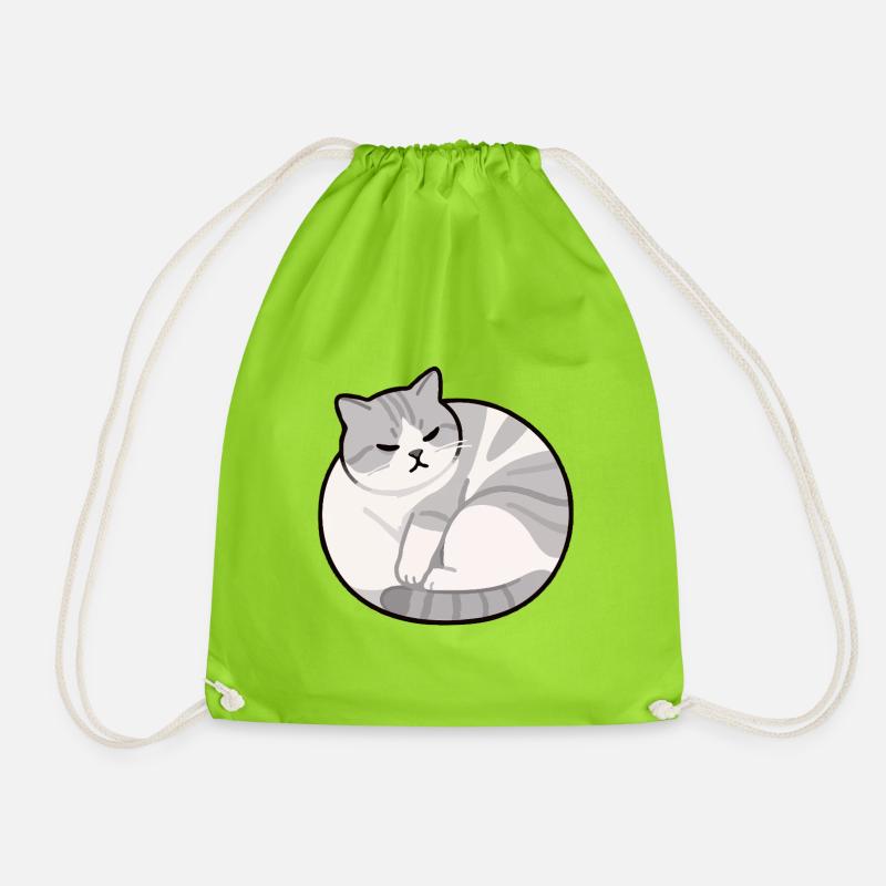 Cat Relax - Drawstring Bag - neon green