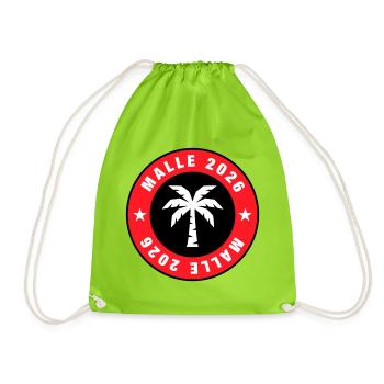 Malle 2026 Palm Tree Circle - Drawstring Bag - neon green - Front