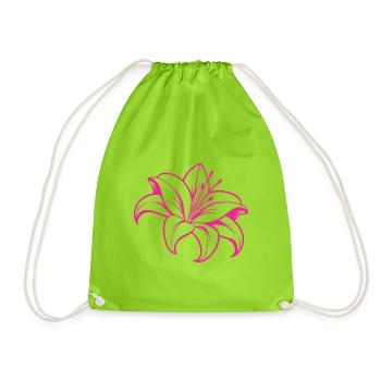 Lily flower - Drawstring Bag - neon green - Front