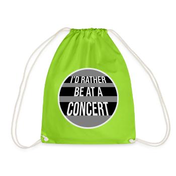 Je préférerais être à un concert Lustig Musik Konzert - Sac de sport léger - vert néon - Devant