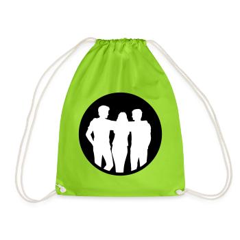 Menschen Gruppe Silhouette Freunde Team Zusammen - Turnbeutel - Neongrün - Vorne