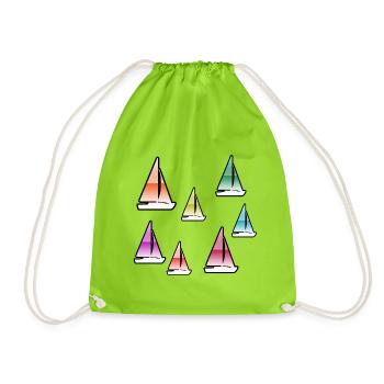 Sail - Drawstring Bag - neon green - Front