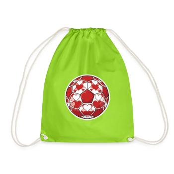 Heart Ball Football Heart - Sac de sport léger - vert néon - Devant