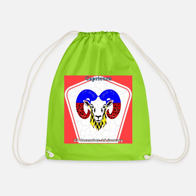 Capricorn - Drawstring Bag - neon green