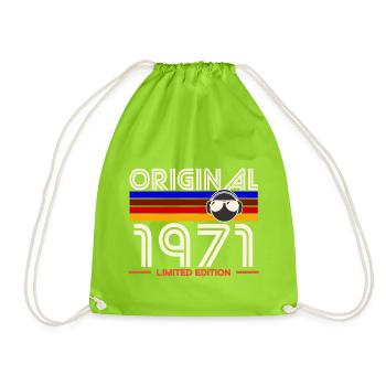 Originales Retro-Edition-T-Shirt von 1971 - Turnbeutel - Neongrün - Vorne