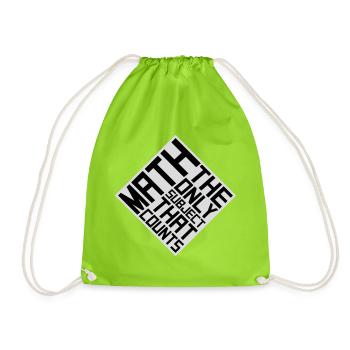 Math The Only Subject That Counts Nerd Mathe Logo - Drawstring Bag - neon green - Front