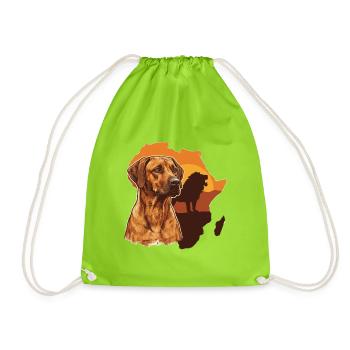 Rhodesian Ridgeback - Drawstring Bag - neon green - Front