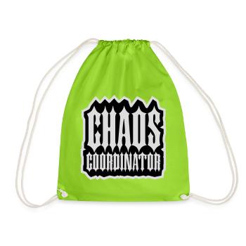 Coordinateur du Chaos Titre drôle Parents Teacher Logo - Sac de sport léger - vert néon - Devant