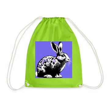 rabbit - Drawstring Bag - neon green - Front