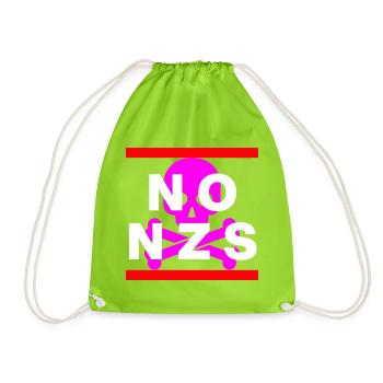 NO NZS, NIE WIEDER, ANTIFASCHISMUS, NO AFD PINK - Turnbeutel - Neongrün - Vorne