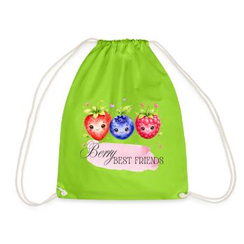 Berry Best Friends Trio - Drawstring Bag - neon green - Front
