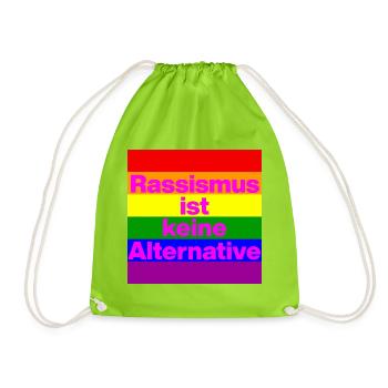 RASSISMUS IST KEINE ALTERNATIVE NIE WIEDER, NO NZS - Turnbeutel - Neongrün - Vorne