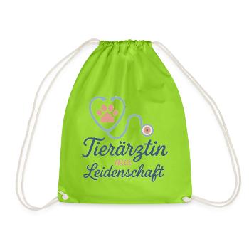 Tierärztin aus Leidenschaft - Turnbeutel - Neongrün - Vorne