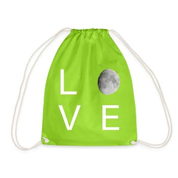 Minimal Lunar Love - Drawstring Bag - neon green - Front