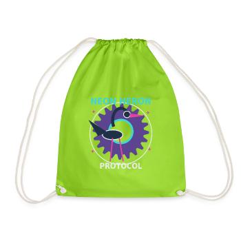 Neon Heron Protocol - Drawstring Bag - neon green - Front