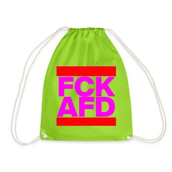 FCK AFD, NIE WIEDER IST JETZT, NO NZS, NO AFD PINK - Drawstring Bag - neon green - Front
