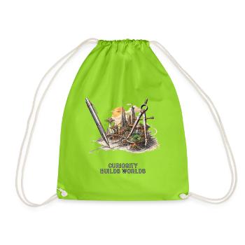 Architecture of an imaginary world - Drawstring Bag - neon green - Front