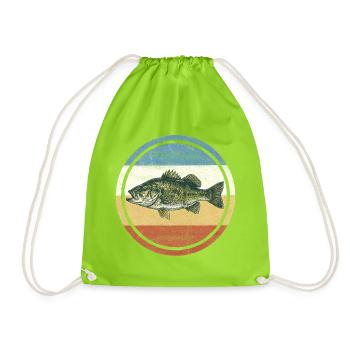 La basse dans un cercle rétro - Sac de sport léger - vert néon - Devant