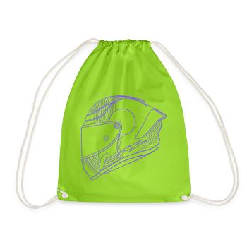 Casque violet néon - Visière - Sac de sport léger - vert néon - Devant