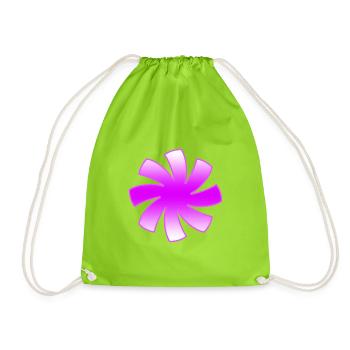 Blumen - Turnbeutel - Neongrün - Vorne