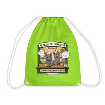 Meowcine Pharmacy Niedliche russische Blaukatzen - Turnbeutel - Neongrün - Vorne