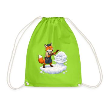 Fox cloud sculptor shapes soft cloud sofa - Drawstring Bag - neon green - Front