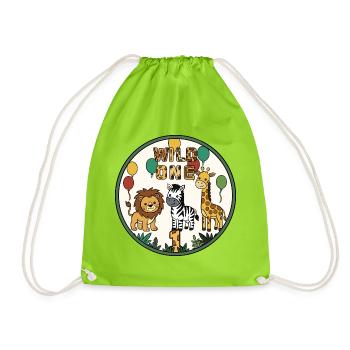 Wild One Zoodesign Balloon Party - Drawstring Bag - neon green - Front