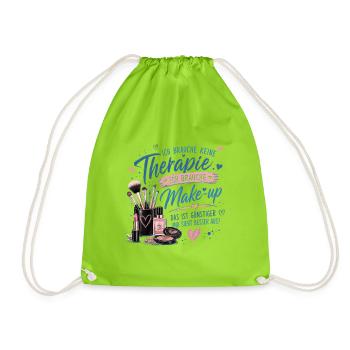 Ich brauche Make-up statt Therapie - Turnbeutel - Neongrün - Vorne