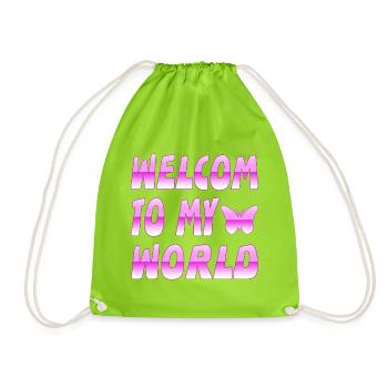 Butterflies - Drawstring Bag - neon green - Front