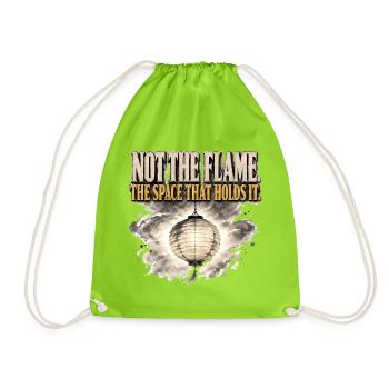 Not The Flame Space That Holds It Lantern Zen Tee - Drawstring Bag - neon green - Front