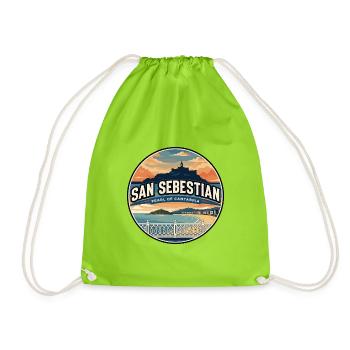 Insigne rétro de la La Concha de San Sebastian - Sac de sport léger - vert néon - Devant