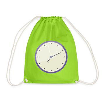 Uhr - Turnbeutel - Neongrün - Vorne