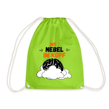 MS Brain Fog – Nebel im Kopf - Turnbeutel - Neongrün - Vorne