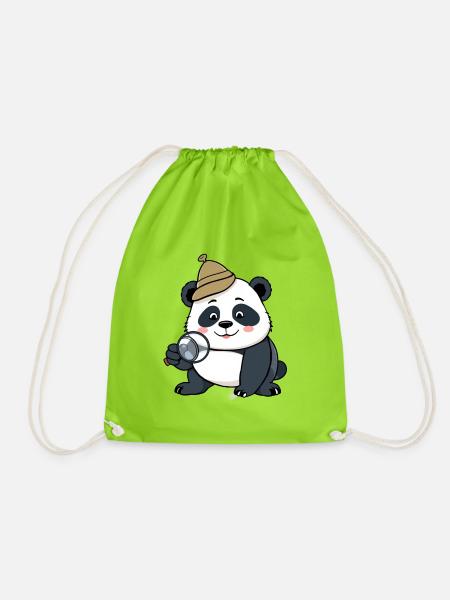 Detektiv Panda - Turnbeutel - Neongrün